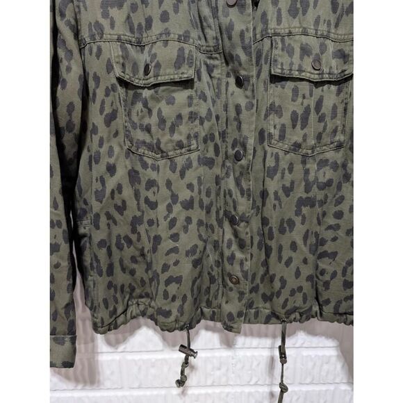 Rails Women's Green Cheetah Print Front-Zip Long-Sleeve Jacket Size L - Picture 3 of 9
